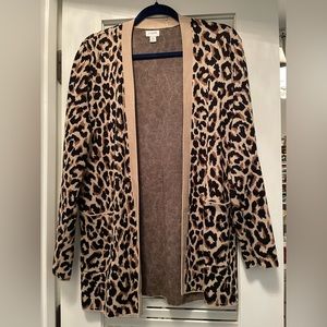 J. Crew Open Faced Sweater - Leopard Print - Size XS